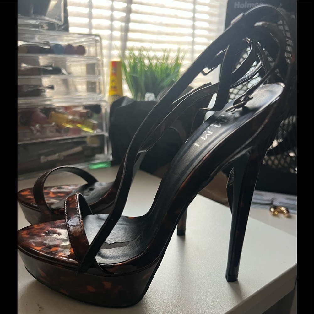 Immi Tortoiseshell Print Platform Stiletto Heels Simmi London [UK6 US8]
